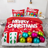 Christmas Script Bedding Sets Full Duvet Covers Comforter Bed Sheets - EBuycos