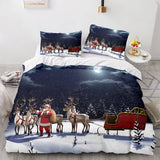 Christmas Script Bedding Sets Full Duvet Covers Comforter Bed Sheets - EBuycos