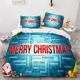 Christmas Script Bedding Sets Full Duvet Covers Comforter Bed Sheets - EBuycos