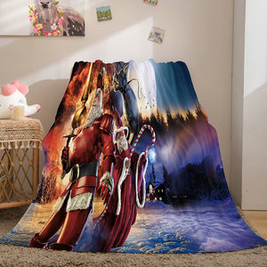 Christmas Theme Flannel Fleece Throw Cosplay Blanket Comforter Set - EBuycos