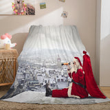 Christmas Theme Flannel Fleece Throw Cosplay Blanket Comforter Set - EBuycos