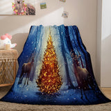 Christmas Theme Flannel Fleece Throw Cosplay Blanket Comforter Set - EBuycos