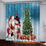 Christmas Tree Pattern Curtains Blackout Window Drapes