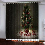 Christmas Tree Pattern Curtains Blackout Window Drapes