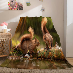 Cute Animals Soft Flannel Fleece Throw Blanket Comforter Bedding Sets - EBuycos