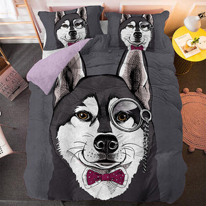 Cute Dog Cartoon Pug Bedding Set Duvet Covers Comforter Bed Sheets - EBuycos