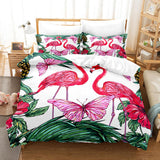 Cute Flamingo Bedding Set 3 Piece Duvet Covers Comforter Bed Sheets - EBuycos