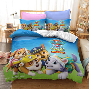Cute PAW Patrol Cosplay Bedding Set Quilt Duvet Cover Bed Sheets Sets - EBuycos