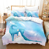 Cute Pere David's deer Elk Bedding Set Duvet Covers Bed Sheets Sets - EBuycos
