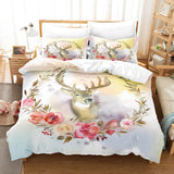 Cute Pere David's deer Elk Bedding Set Duvet Covers Bed Sheets Sets - EBuycos