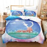 Cute Pere David's deer Elk Bedding Set Duvet Covers Bed Sheets Sets - EBuycos