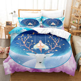 Cute Pere David's deer Elk Bedding Set Duvet Covers Bed Sheets Sets - EBuycos