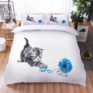 Cute Pet Cat Bedding Set Quilt Cover Without Filler