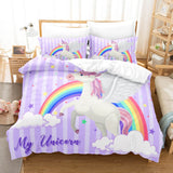 Cute Unicorn 3 Piece Bedding Set Duvet Covers Comforter Bed Sheets - EBuycos