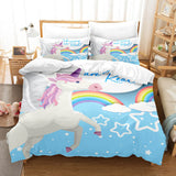 Cute Unicorn 3 Piece Bedding Set Duvet Covers Comforter Bed Sheets - EBuycos