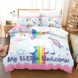 Cute Unicorn 3 Piece Bedding Set Duvet Covers Comforter Bed Sheets - EBuycos