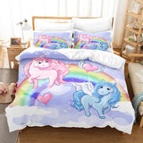 Cute Unicorn 3 Piece Bedding Set Duvet Covers Comforter Bed Sheets - EBuycos