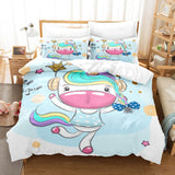 Cute Unicorn 3 Piece Bedding Set Duvet Covers Comforter Bed Sheets - EBuycos