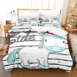 Cute Unicorn 3 Piece Bedding Set Duvet Covers Comforter Bed Sheets - EBuycos