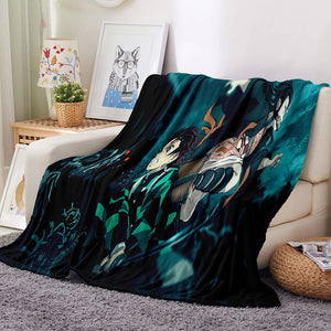 Demon Slayer Blanket Flannel Throw Room Decoration