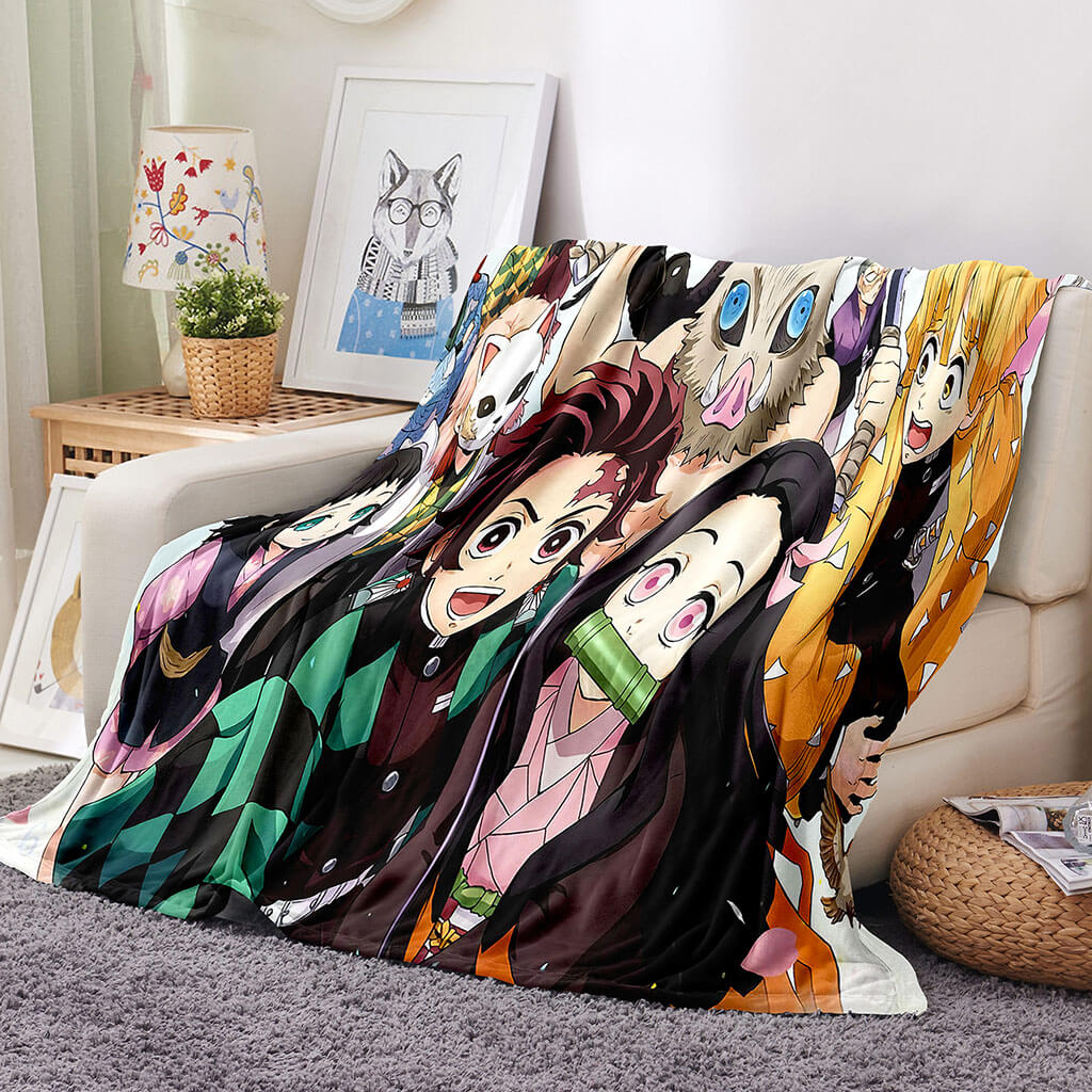 Demon Slayer Blanket Flannel Throw Room Decoration