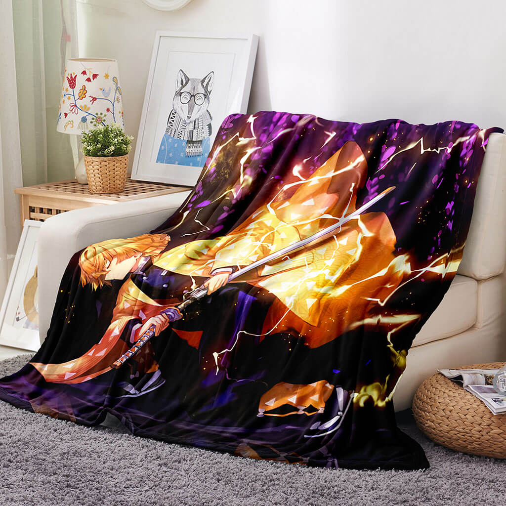 Demon Slayer Blanket Flannel Throw Room Decoration