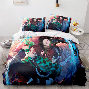 Demon Slayer Nezuko Bedding Set Quilt Cover Without Filler