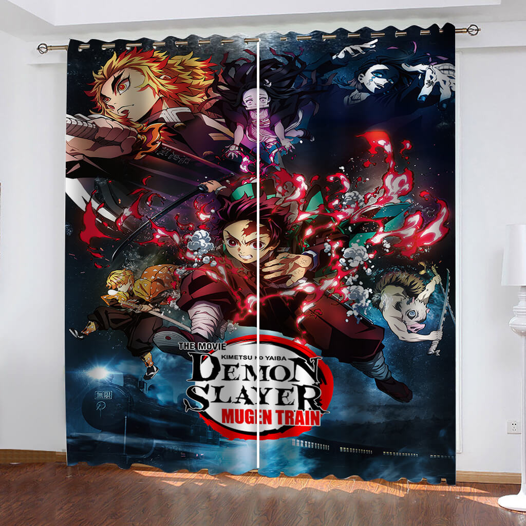 Demon Slayer Curtains Blackout Window Treatments Drapes for Room Decoration