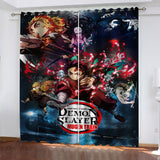 Demon Slayer Curtains Blackout Window Treatments Drapes for Room Decoration