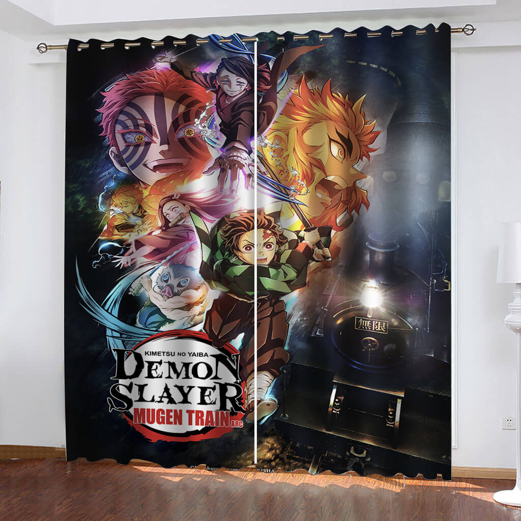 Demon Slayer Curtains Blackout Window Treatments Drapes for Room Decoration