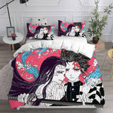 Demon Slayer Kimetsu no Yaiba Bedding Set Duvet Cover Quilt Bed Sets - EBuycos