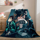 Demon Slayer Cosplay Flannel Fleece Throw Blanket Comforter Sets - EBuycos
