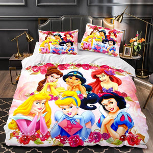 Princess Snow White Cinderella Belle Bedding Set Duvet Cover Sets - EBuycos