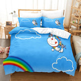 Doraemon Cosplay Bedding Set Comforter Bed Sheets Full Duvet Cover Set - EBuycos