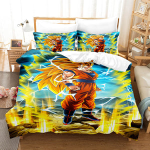 Dragon Ball Son Goku Kakarotto Bedding Set Quilt Duvet Cover Bed Sheets - EBuycos