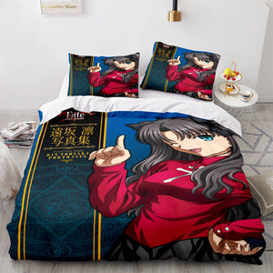 Fate stay night Tohsaka Rin Bedding Set Duvet Covers Quilt Bed Sheets - EBuycos