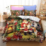 Father Christmas 3 Piece Bedding Set Quilt Duvet Cover Bed Sheets Sets - EBuycos