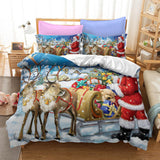 Father Christmas 3 Piece Bedding Set Quilt Duvet Cover Bed Sheets Sets - EBuycos