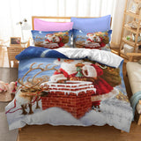 Father Christmas 3 Piece Bedding Set Quilt Duvet Cover Bed Sheets Sets - EBuycos