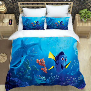 Finding Dory Bedding Set Pattern Quilt Cover Without Filler
