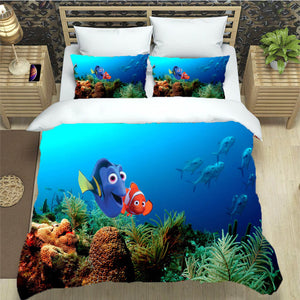 Finding Dory Bedding Set Pattern Quilt Cover Without Filler
