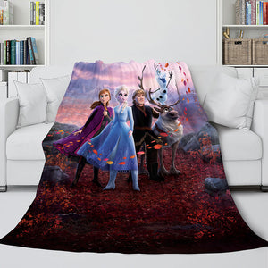 Frozen 2 Anna Elsa Flannel Fleece Throw Cosplay Blanket Comforter Set - EBuycos