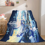 Game Genshin Impact Flannel Caroset Throw Cosplay Blanket Comforter Set - EBuycos