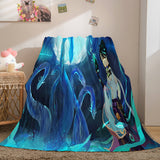 Game Genshin Impact Flannel Caroset Throw Cosplay Blanket Comforter Set - EBuycos