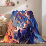 Game Genshin Impact Flannel Caroset Throw Cosplay Blanket Comforter Set - EBuycos