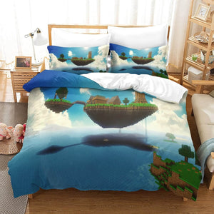Game Minecraft Pattern Bedding Set Quilt Cover Without Filler