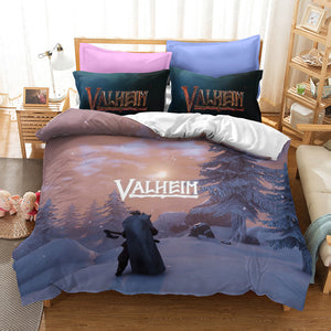 Game Valheim Cosplay Bedding Set Duvet Cover Halloween Bed Sheets Sets - EBuycos