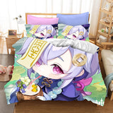 Genshin Impact Bedding Set Quilt Duvet Cover Christmas Bed Sheets Sets - EBuycos