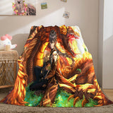 Genshin Impact Flannel Caroset Throw Cosplay Blanket Comforter Set - EBuycos