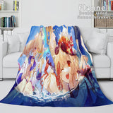 Genshin Impact Flannel Caroset Throw Cosplay Blanket Comforter Set - EBuycos